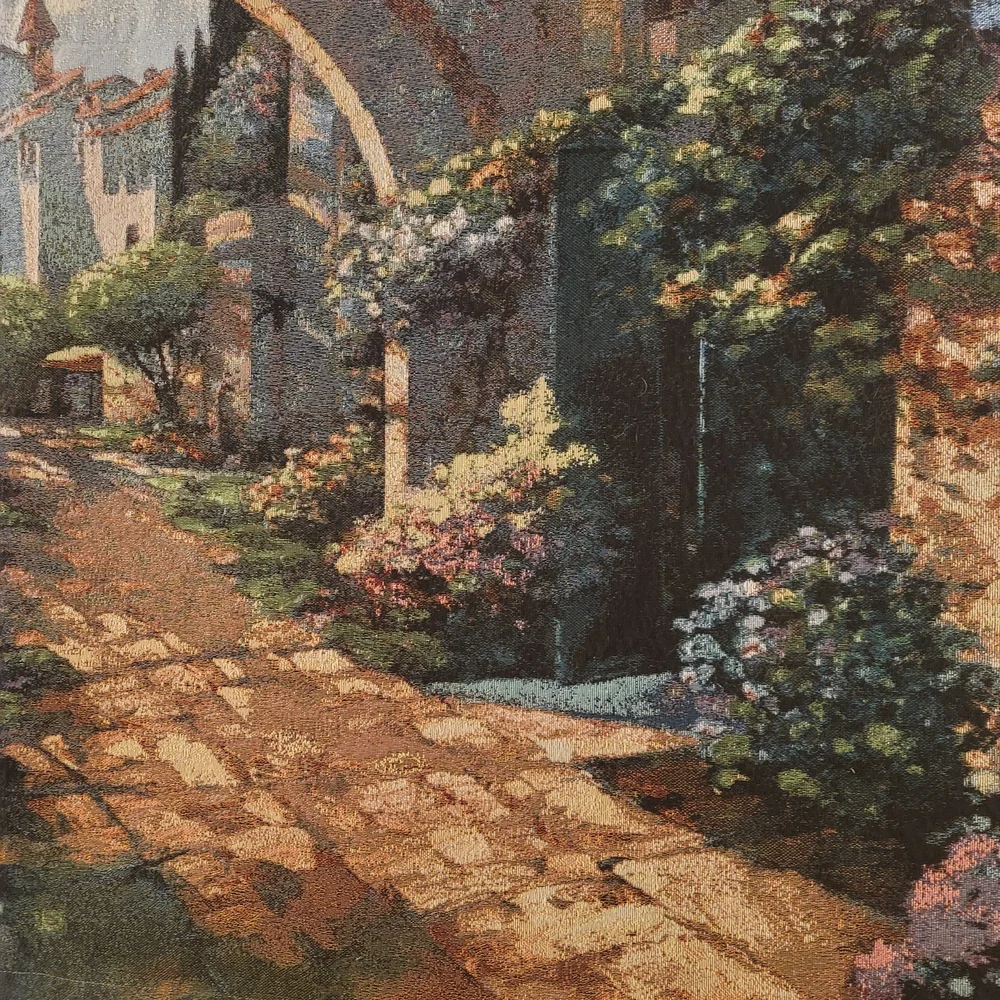 Scenic Tapestry Wall Art with Archway Design